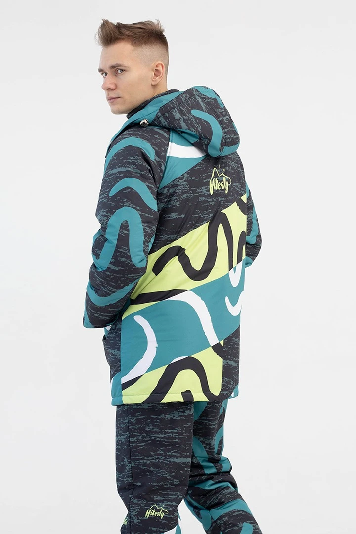 Куртка Вест с капюшоном на синтепоне унисекс, с полной запечаткой "Hikesly"#4