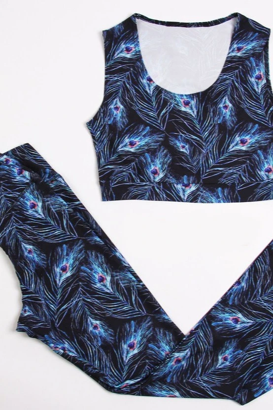 Комплект женский с принтом "Peacock feathers"#2