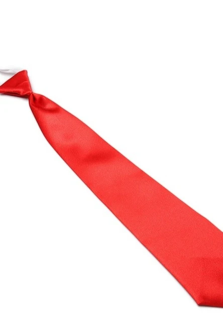 Галстук Тайм на резинке, однотонный красный#3