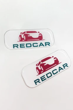 Купить наклейку заливную 5х2 см, с нанесением "Redcar"