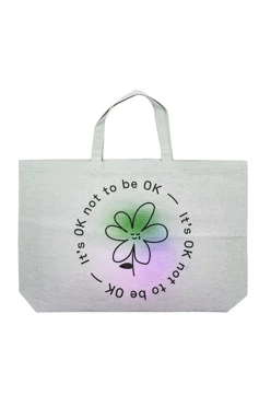 Сумка Эко Колор из двунитки 45х35х10 см, полная запечатка "it' s OK not be OK"