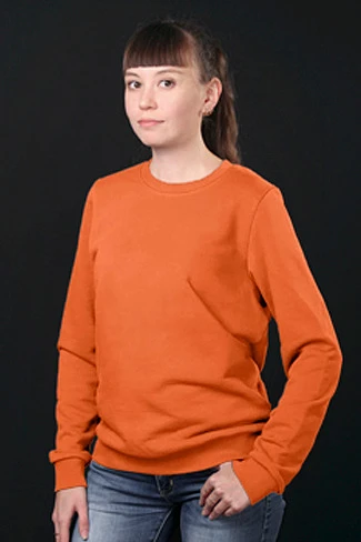 Свитшот Тревис из футера унисекс, однотонная оранжевая#5