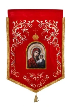 Купить хоругвь вышитая 25х45 см "С образом Казанской Богородицы"