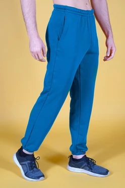 Купить брюки Хит из футера мужские голубые