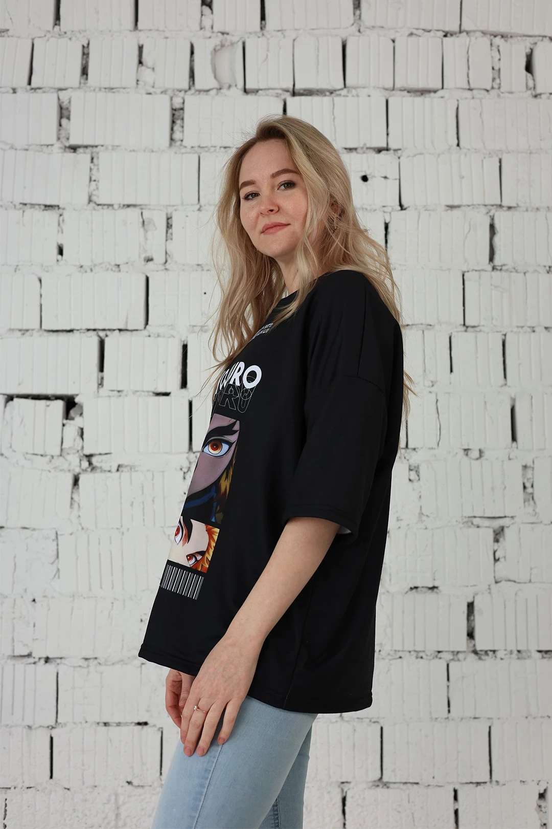 Футболка Макс оверсайз унисекс из футера с полной запечаткой "Kyojuro"#1