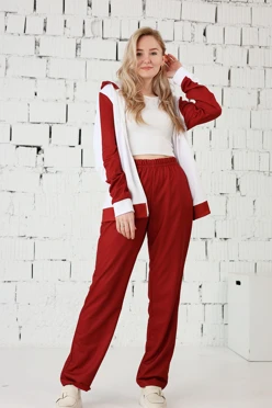 Купить спортивный костюм Юнайт женский из футера с полной запечаткой "White and Red"