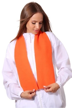 Шарф флисовый однослойный 15х130 см, однотонный#1