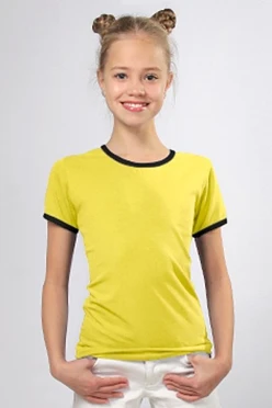 Купить футболку Атлетик детскую лимонно-чёрную