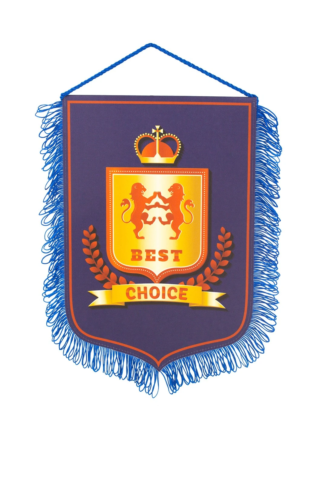 Купить вымпел герб печатный из сатена с бахромой, 20х30 см