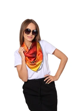 Купить платок Шанель 70х70 см с полной запечаткой "Sia"