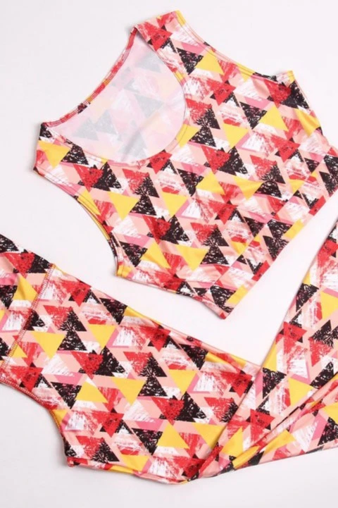 Комплект женский с принтом "Triangles"#1