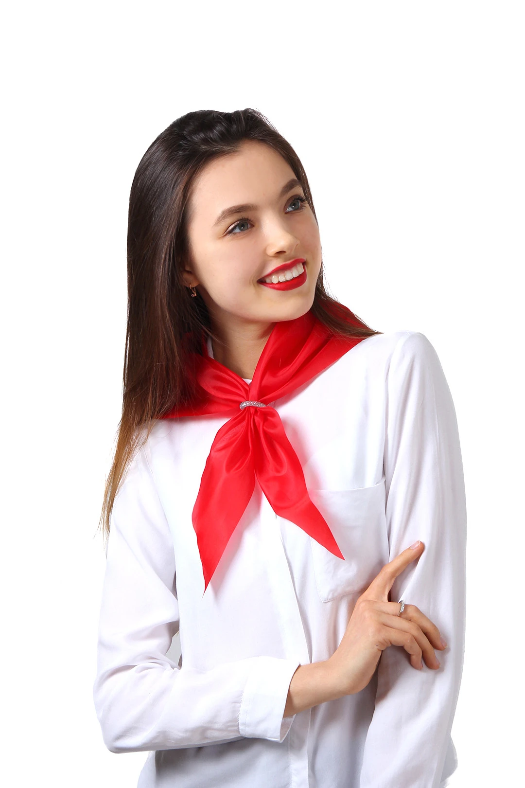 Купить косынку однотонную Лолла 65х65х95 см, красную