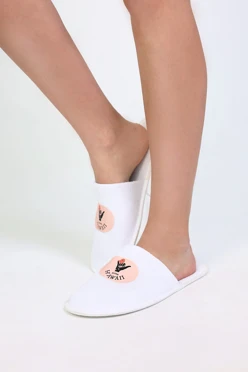 Тапочки махровые закрытый носок, с печатью#1