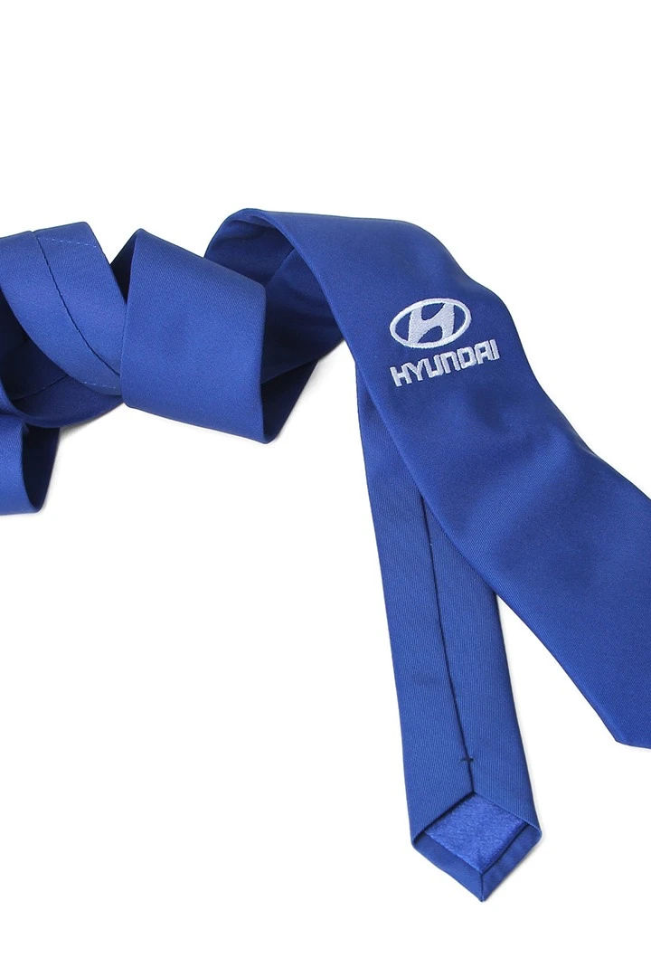 Галстук Босс с вышивкой из адверты мужской, с полной запечаткой "Hyundai"#7