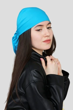 Купить бандану трикотажную взрослую 80х80 см, однотонную голубую