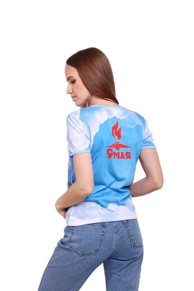 Футболка Гэлэкси женская из ложной сетки с полной запечаткой "Victory da!"#2