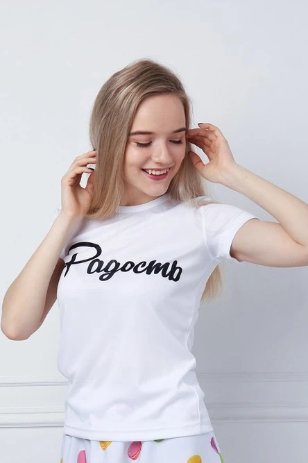 Футболка Астер из примы женская, однотонная "Joy"#3