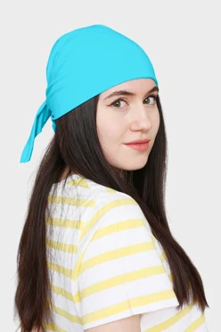 Купить бандану трикотажную взрослую 70х70 см, однотонную голубую