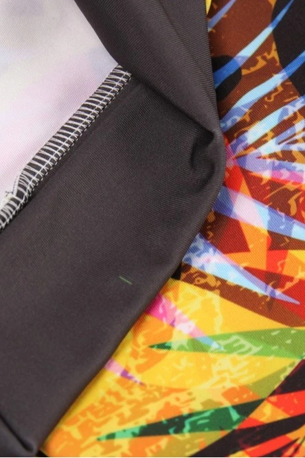 Легинсы женские с широким поясом с принтом "Colored tropics"#2