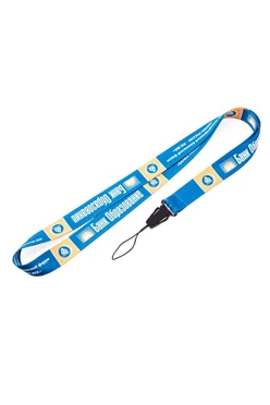 Лента для бейджа блекаут ширина 1,5 см, с фастексом, с печатью#1 Лента для бейджа блекаут ширина 1,5 см, с фастексом, с печатью#1