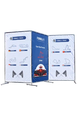 Купить рекламную ширму на три секции с полной запечаткой