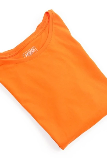Футболка Премиум женская (Modern) однотонная оранжевая (хлопок)#6