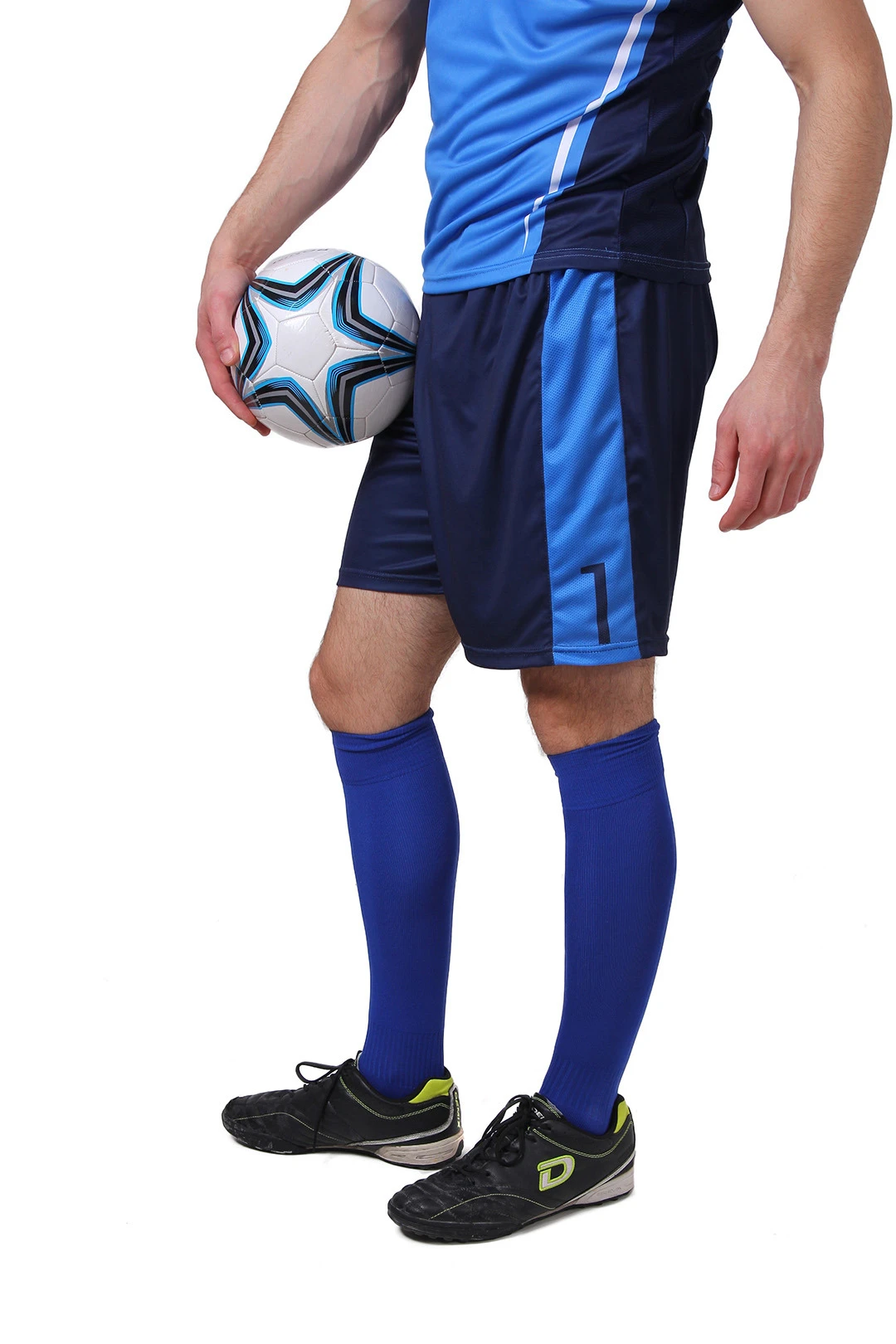 Гетры футбольные взрослые, однотонные синие#5