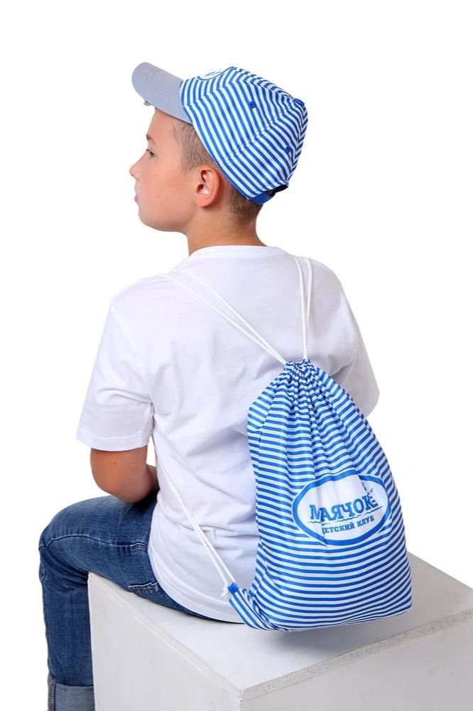 Бейсболка Стандарт детская с полной запечаткой синяя полоска (полиэстер) "Beacon"#1