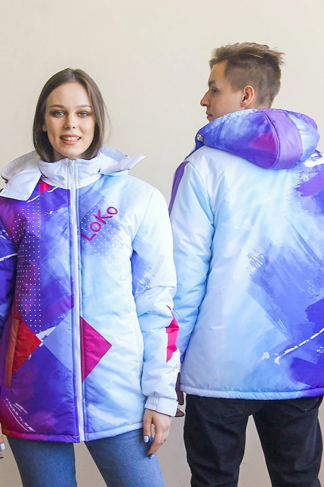 Куртка Арктик с капюшоном на синтепоне унисекс, с полной запечаткой "Iceberg"#3