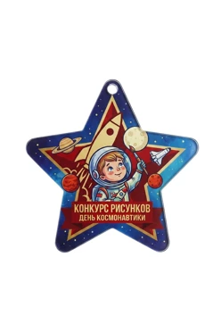 Купить медаль из акрила АК6036 Звезда 60 мм с печатью "Cosmonautics Day" Купить медаль из акрила АК6036 Звезда 60 мм с печатью "Cosmonautics Day"