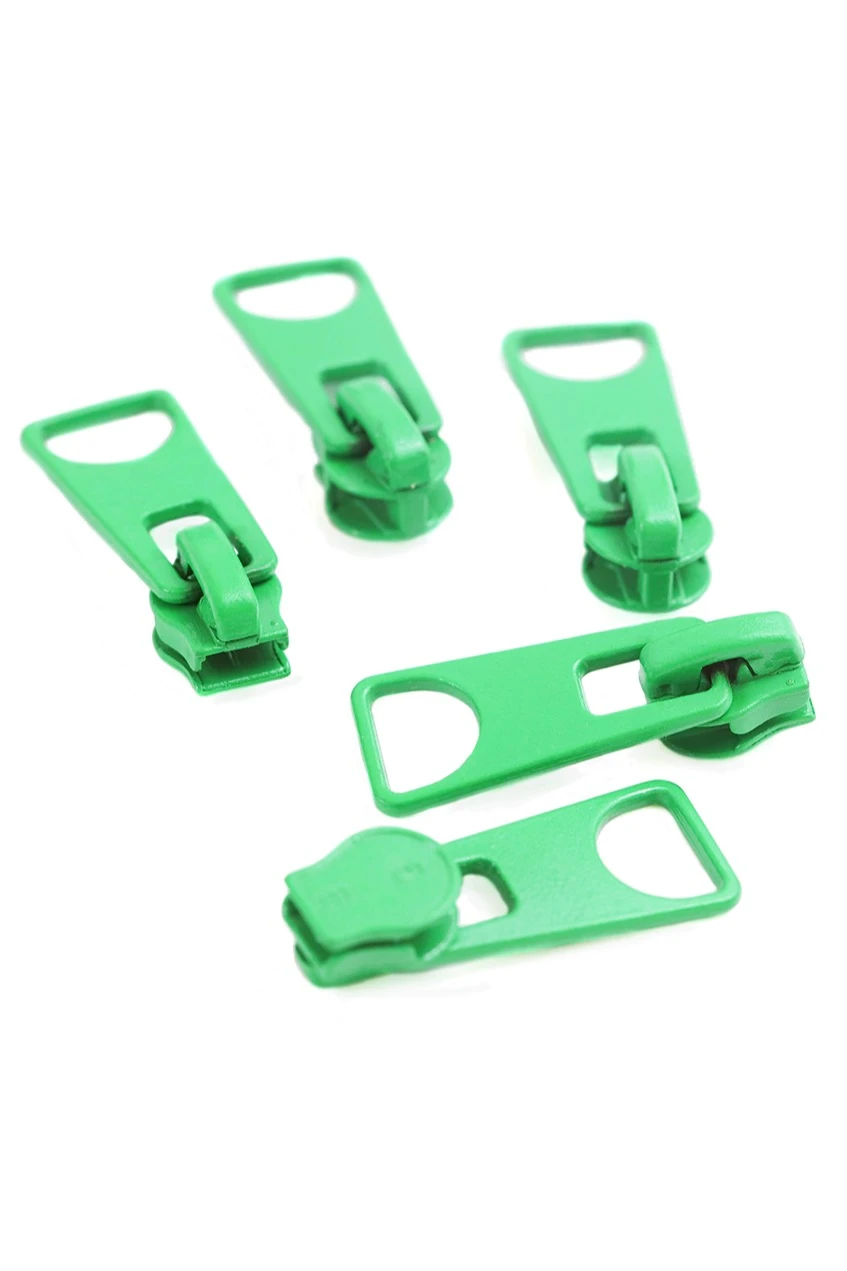 Купить бегунок тип 5 для спиральной молнии, зеленый