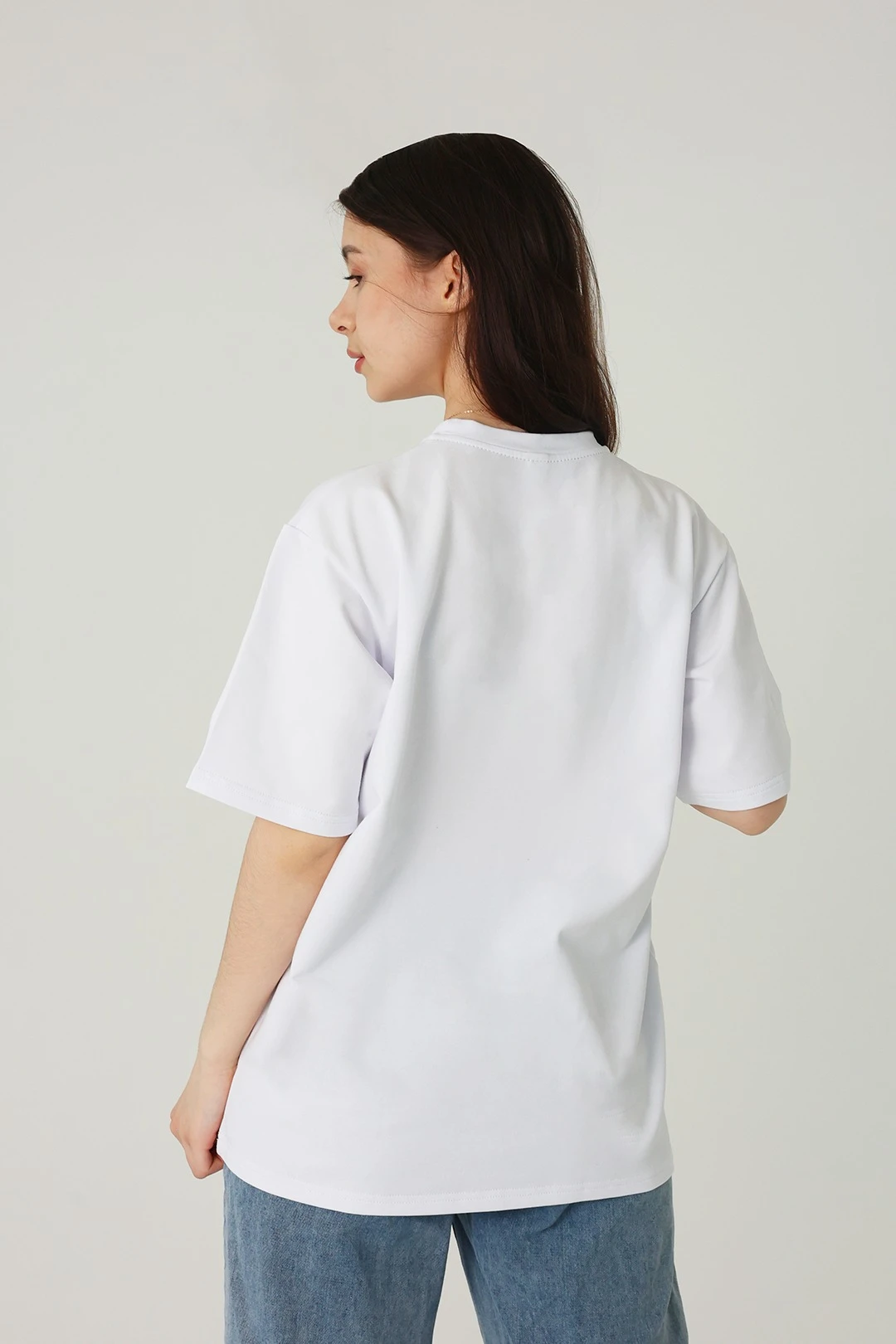 Купить футболку Мерфи оверсайз унисекс однотонную белую (хлопок)