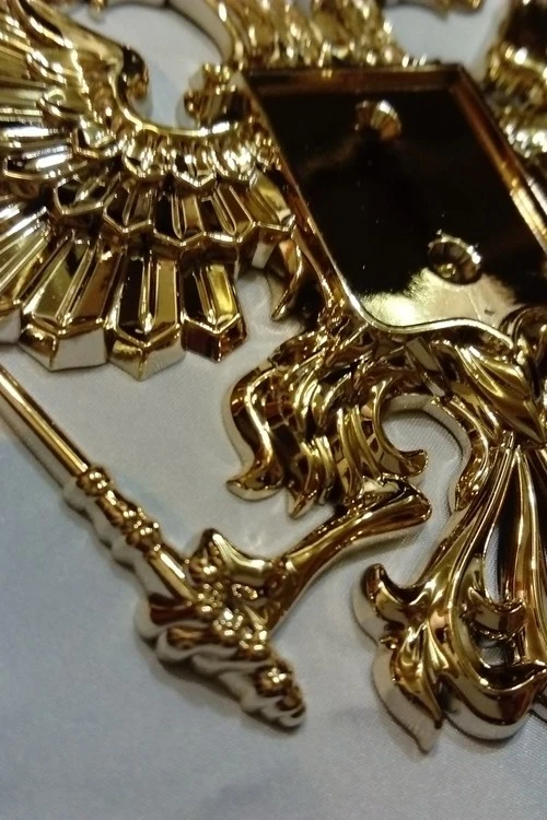 Гербовый орёл РФ 16,5х18 см, металлонапыление#8