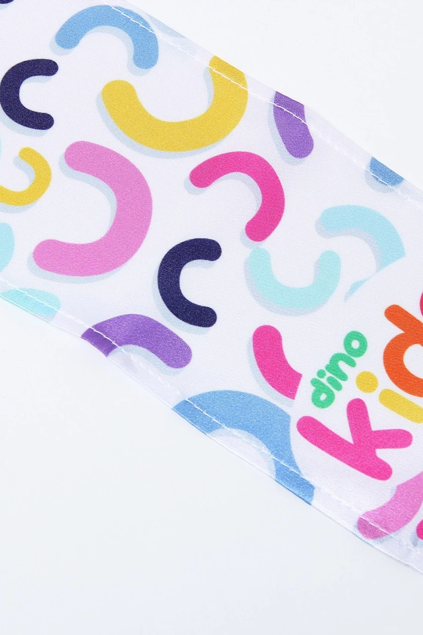 Шарф однослойный легкий 20х120 см, с полной запечаткой "Dino kids"#2