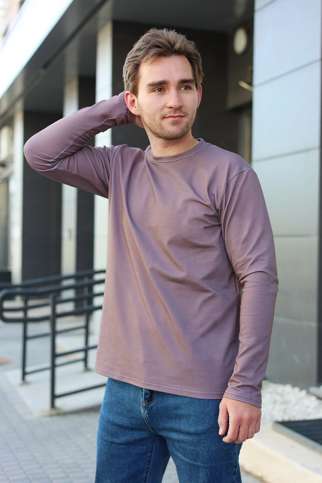 Лонгслив Фрэнсис унисекс однотонный (хлопок)#4