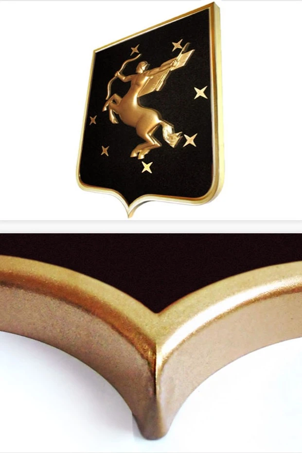 Купить Герб Химки 42х50 см барельеф краска рамка под золото