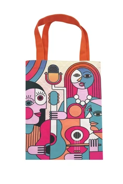 Сумка Комби из греты вертикальная 25х35 см, печать с двух сторон "Music Face"