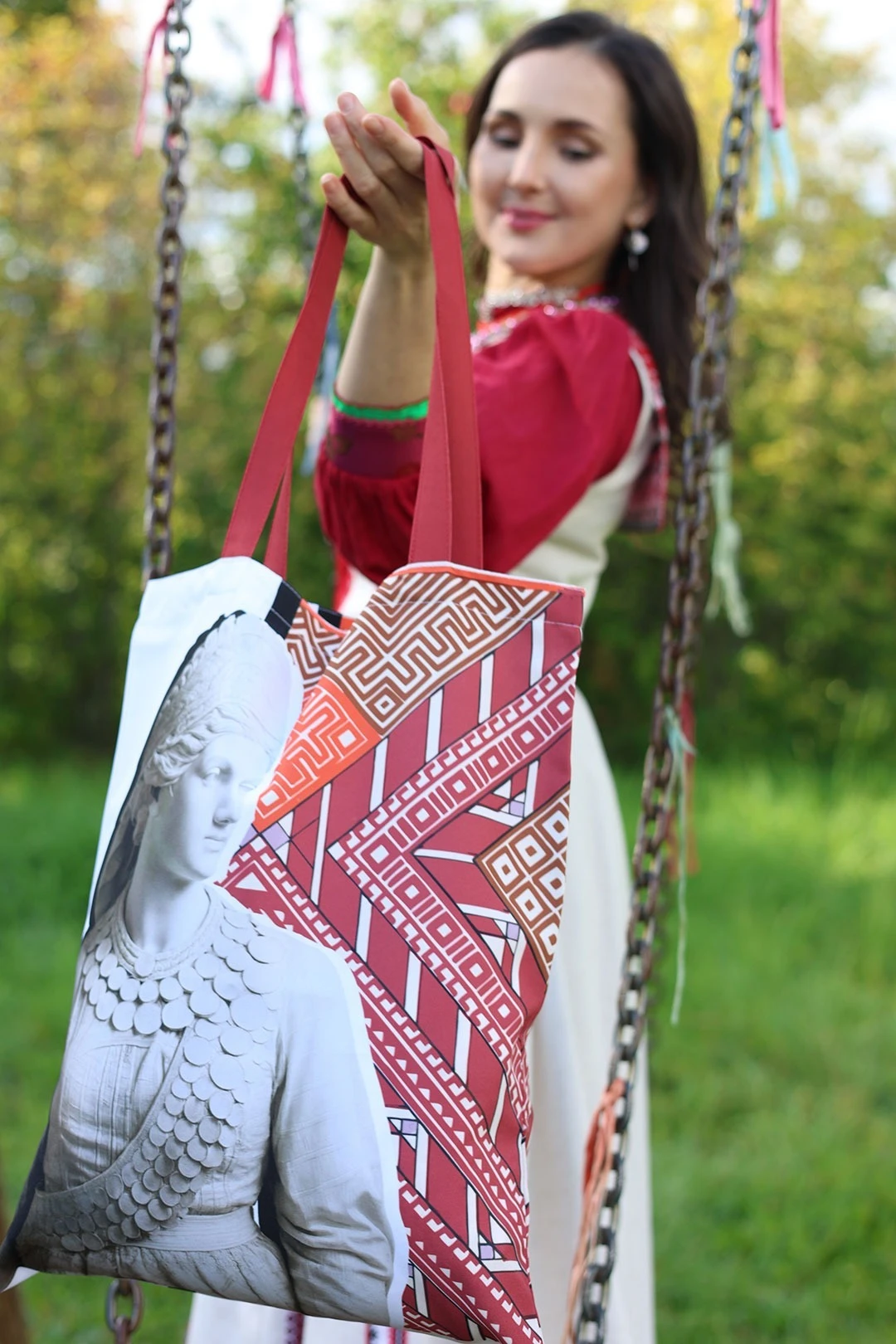 Сумка Лайт из габардина 35х45 см, с принтом "Monument"#1