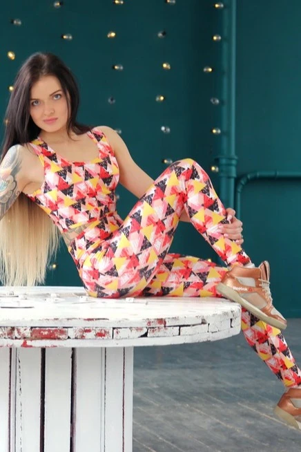 Легинсы женские с широким поясом с принтом "Triangles"#1