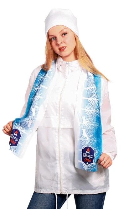 Шарф однослойный утепленный 15х150 см, с полной запечаткой "Camp"#1