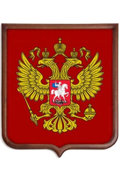Купить Герб РФ печатный 53х61 см светлая рамка