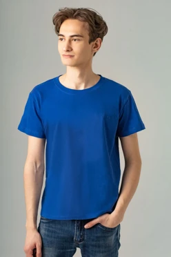 Купить футболку Мэдисон унисекс, однотонную синию