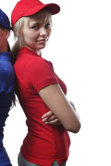 Поло Престиж женская (Modern) однотонная красная (хлопок)#12