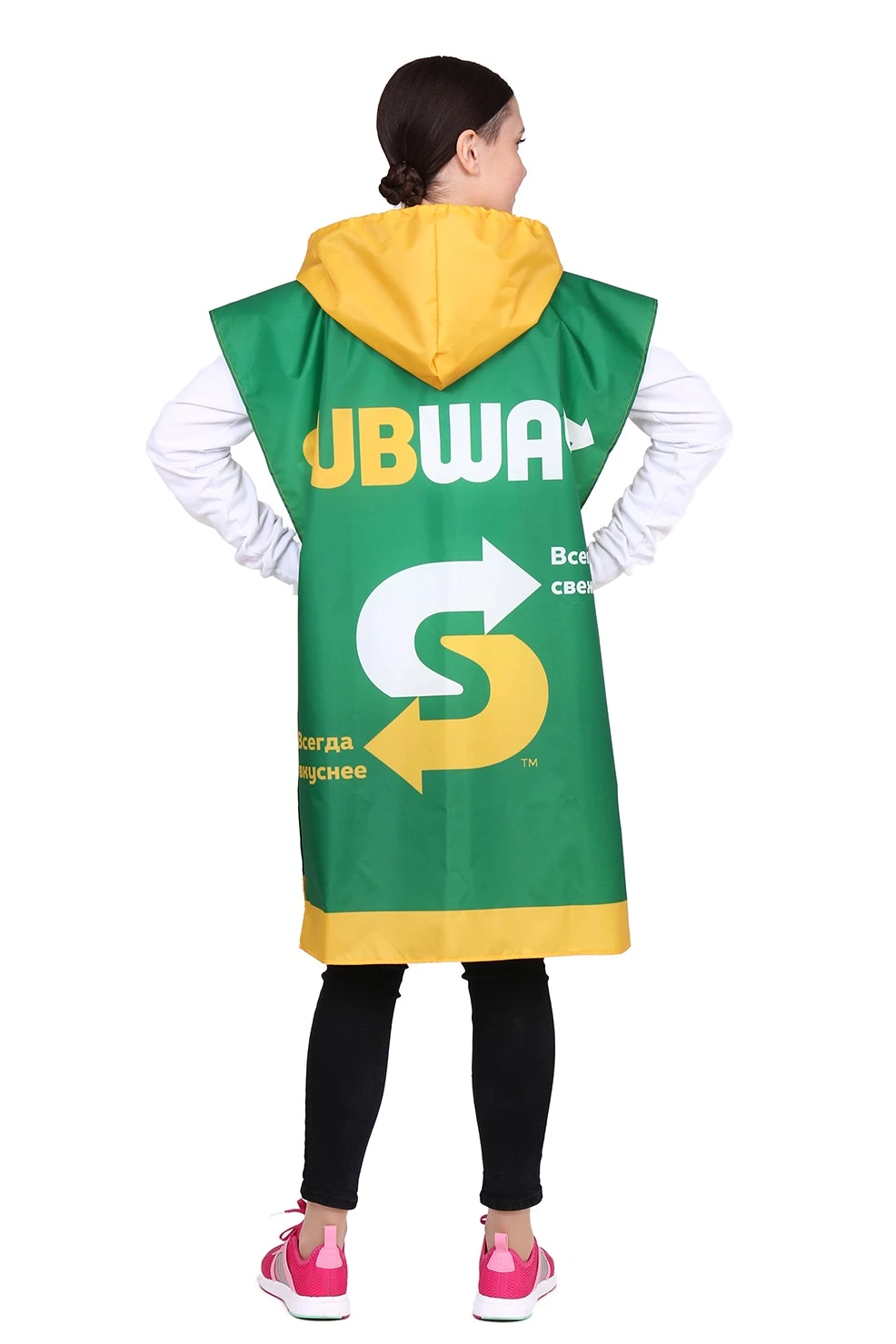 Накидка Джини из оксфорда с капюшоном 62х95 см, с полной запечаткой "Subway"#1 Накидка Джини из оксфорда с капюшоном 62х95 см, с полной запечаткой "Subway"#1