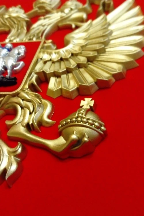 Гербовое панно РФ 40х42 см, барельеф, краска#3 Гербовое панно РФ 40х42 см, барельеф, краска#3