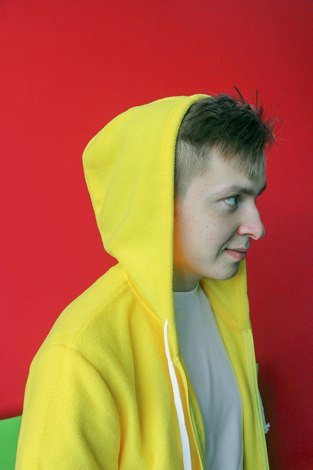 Толстовка Харисон флисовая с капюшоном унисекс, однотонная желтая#2