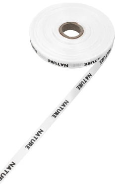 Купить ленту сатин ширина 1 см белая, печать черным с одной стороны