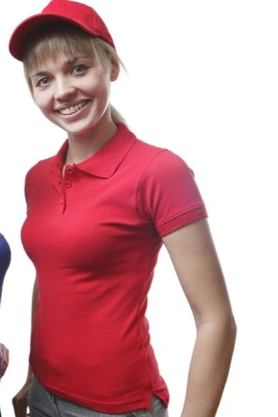 Поло Престиж женская (Modern) однотонная красная (хлопок)#13