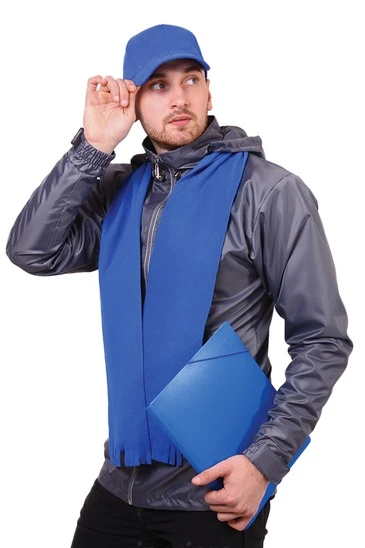 Шарф флисовый однослойный 15х150 см, однотонный#2