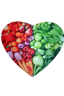 Купить коврик для мыши в форме сердца "Овощи"
